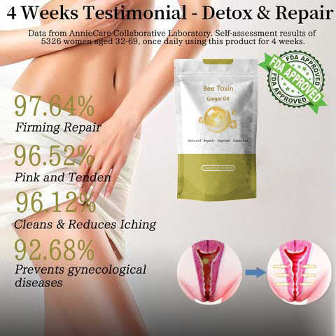 🐝 Bee Toxin Ginger Oil Natural Repair Weight Loss Capsules  (Instant Itching Stopper & Lymph Detox and Slimming & Firming Repair & Tender Natural Capsules PRO)
